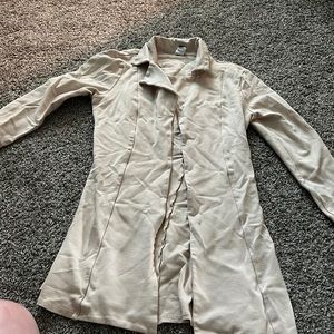 Light brown trench coat stretchy fabric